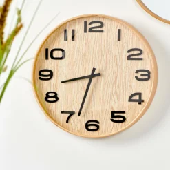 CASA PLYWOOD Horloge Murale Naturel