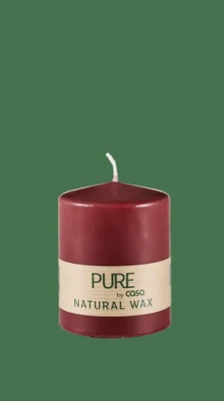CASA PURE Bougie Cylindrique Rouge Foncé