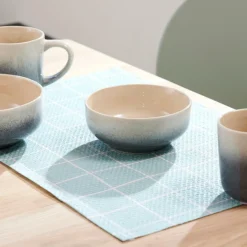 CASA RECYCLE Set De Table Anthracite