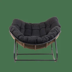 CASA ROCKO Chaise à Bascule Noir