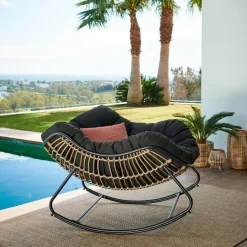 CASA ROCKO Chaise à Bascule Noir