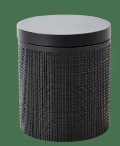 CASA SAMOURAI Boîte à Coton Avec Couvercle Noir