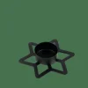 CASA STAR Support Bougie Chauffe-plat Noir