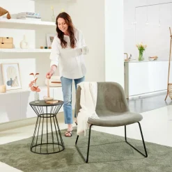 CASA STRAPES Table D'appoint Noir