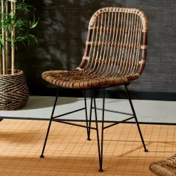 CASA SUMATRA Chaise Noir, Brun