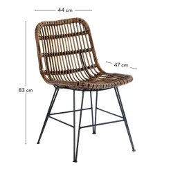 CASA SUMATRA Chaise Noir, Brun