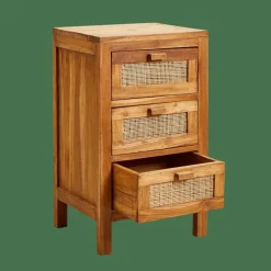 CASA TECK Armoire à 3 Tiroirs Naturel