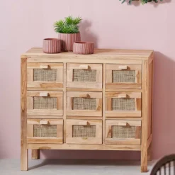 CASA TECK Meuble De Pharmacie Naturel