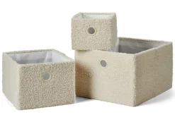 CASA TEDDY Panier Pliable Blanc Cassé