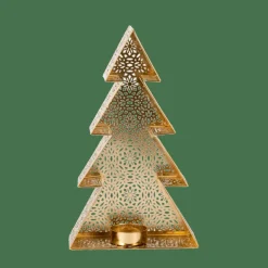 CASA TREE Support Bougie Chauffe-plat Doré