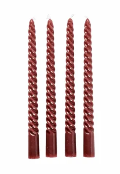 CASA TWIST Bougies Torsadées Set De 4 Orange