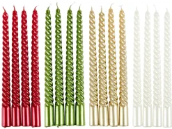 CASA TWIST Bougies Torsadées Set De 4 Vert