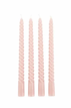 CASA TWIST Bougies Torsadées Set De 4 Rouge