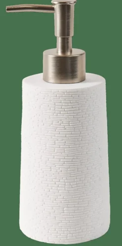 CASA WHITE ELEGANCE Distributeur De Savon Blanc, Argent