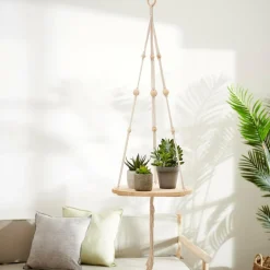 CASA WOODY Table à Plantes À Suspendre Naturel