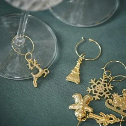 CASA X-MAS GLAM Marque Verre Set De 6 Doré