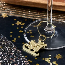 CASA X-MAS GLAM Marque Verre Set De 6 Doré