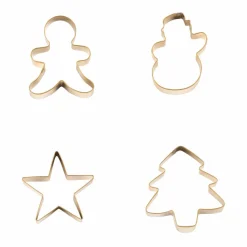 CASA X-MAS Set à Pâtisserie 4P. Spatule Avec 3 Emporte-pièces Doré, Multicolore