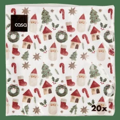 CASA X-MAS VIBE Set De 20 Serviettes Multicolore